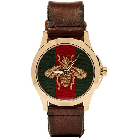 gucci leather bee watch|guccie bee watch collection.